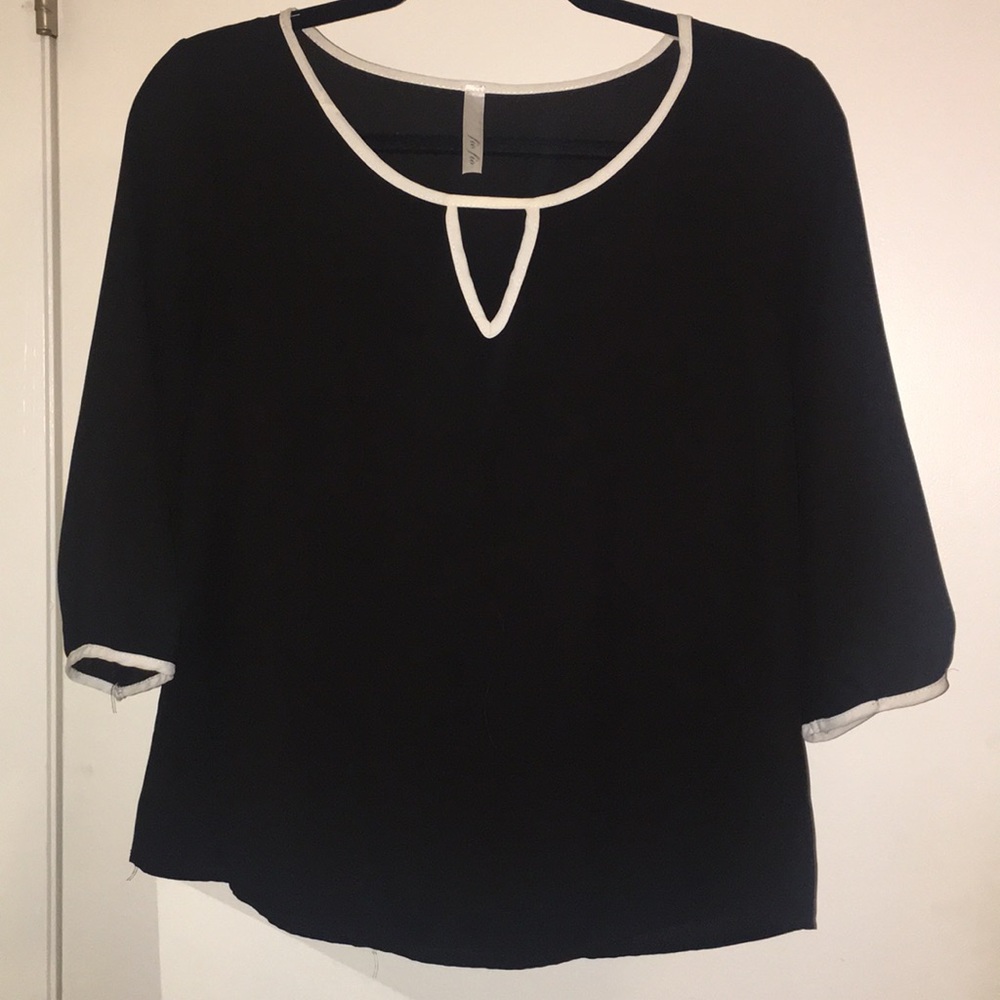 Keyhole Business Casual Black Top